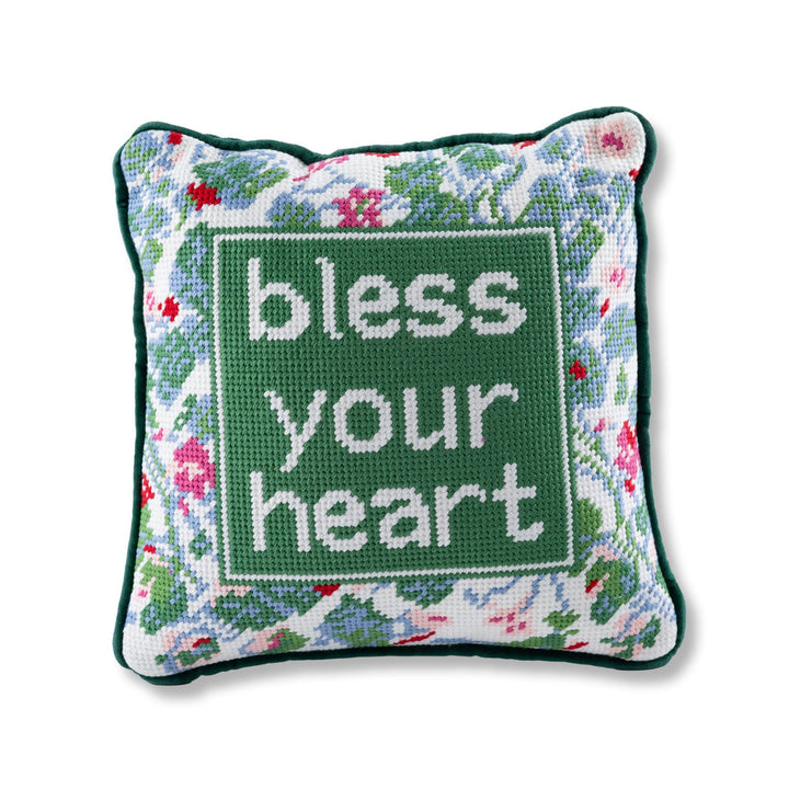 Bless Your Heart Needlepoint Pillow