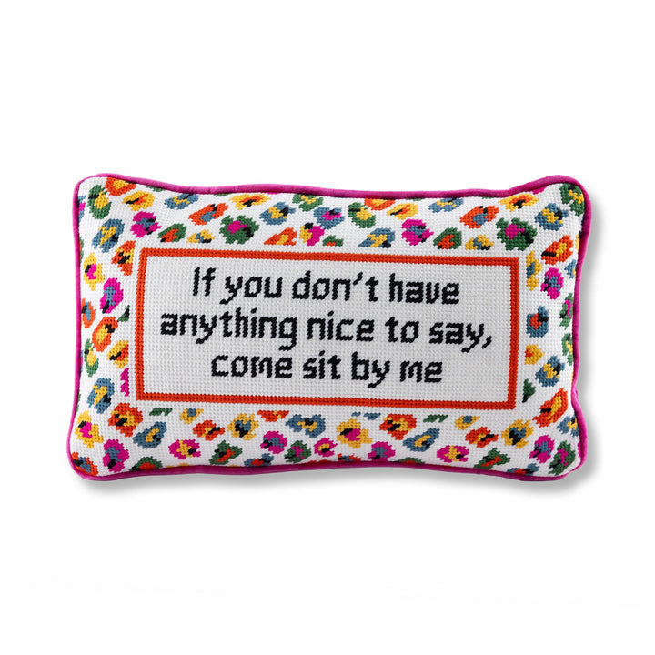 Come Sit By Me Needlepoint Pillow