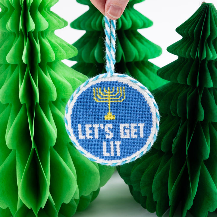 Needlepoint Ornament - Let's Get Lit