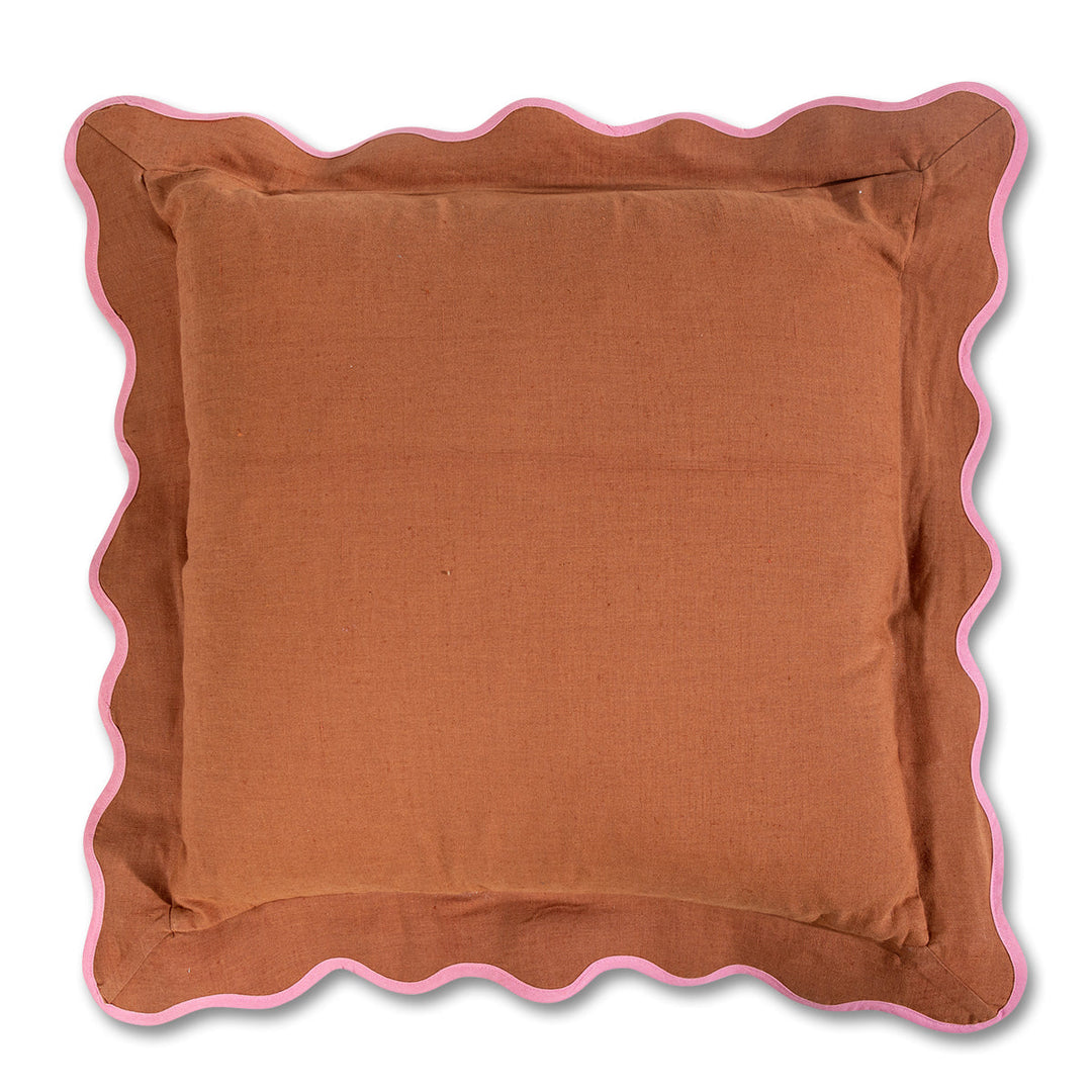 Darcy Linen Pillow - Rust + Light Pink - Case Only