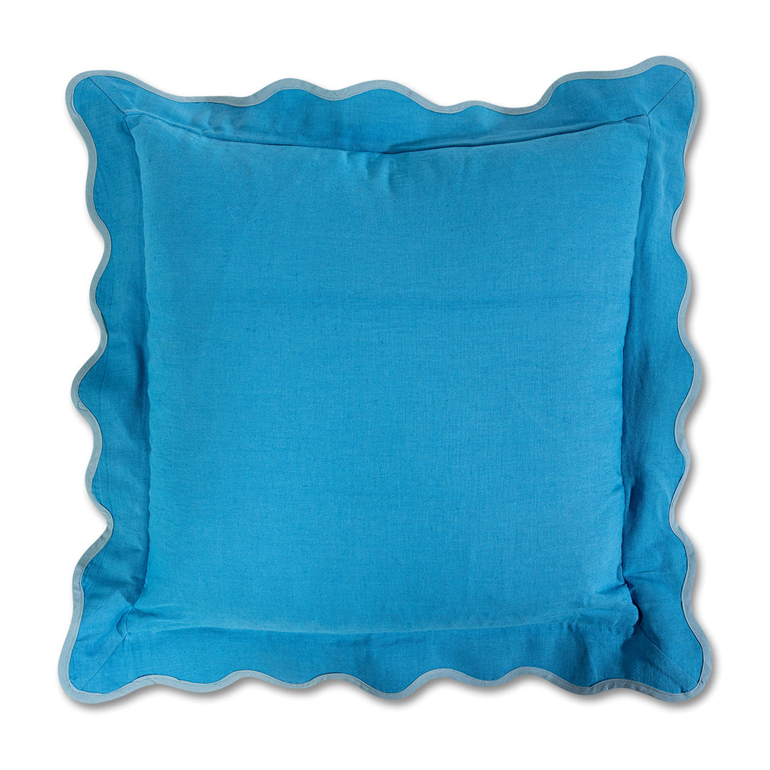 Darcy Linen Pillow - Peacock + Aqua - Case Only