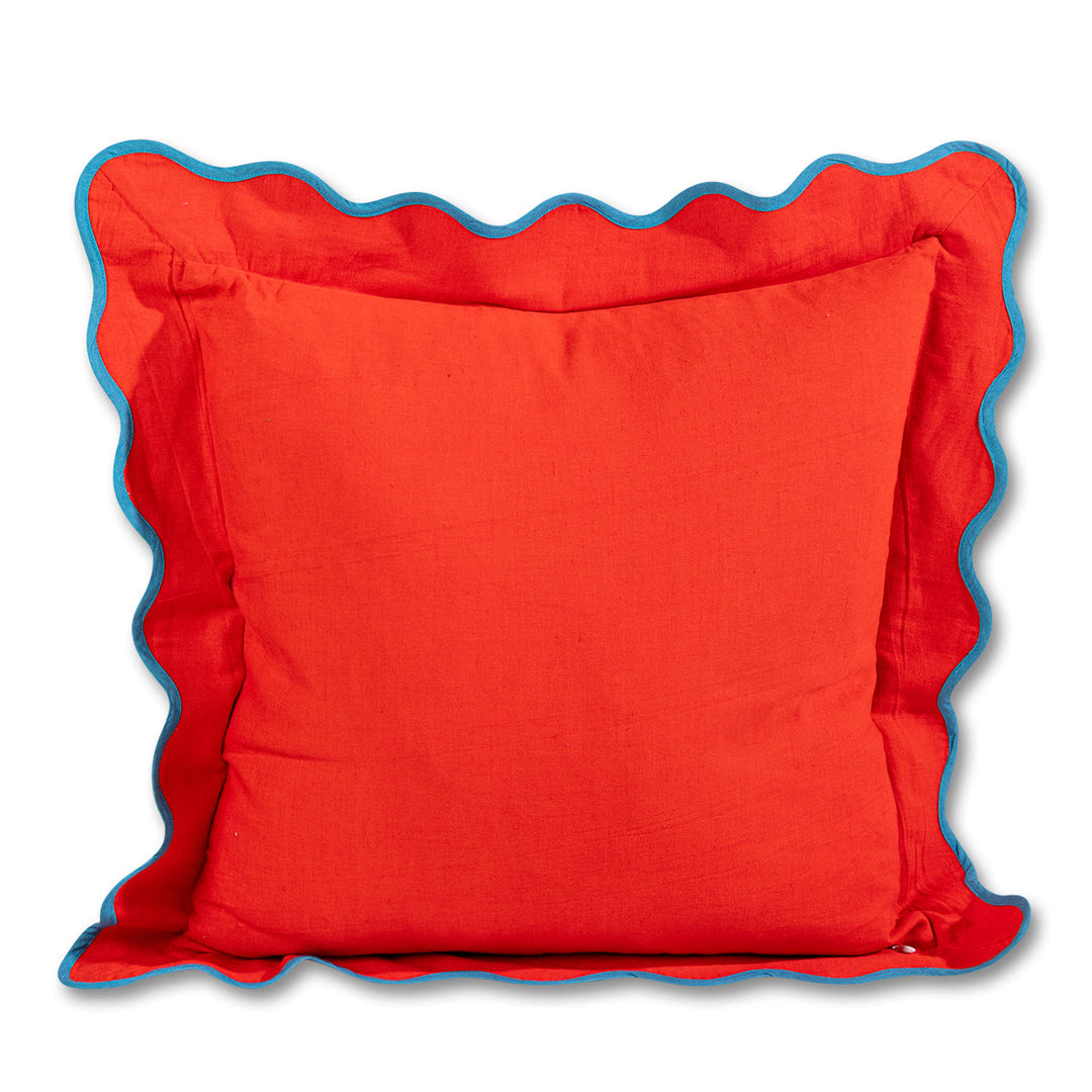 Darcy Linen Pillow - Cherry + Peacock - Case Only