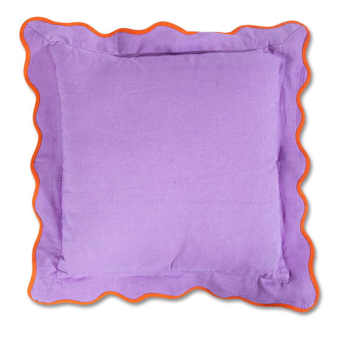Darcy Linen Pillow - Lilac + Orange - Case Only