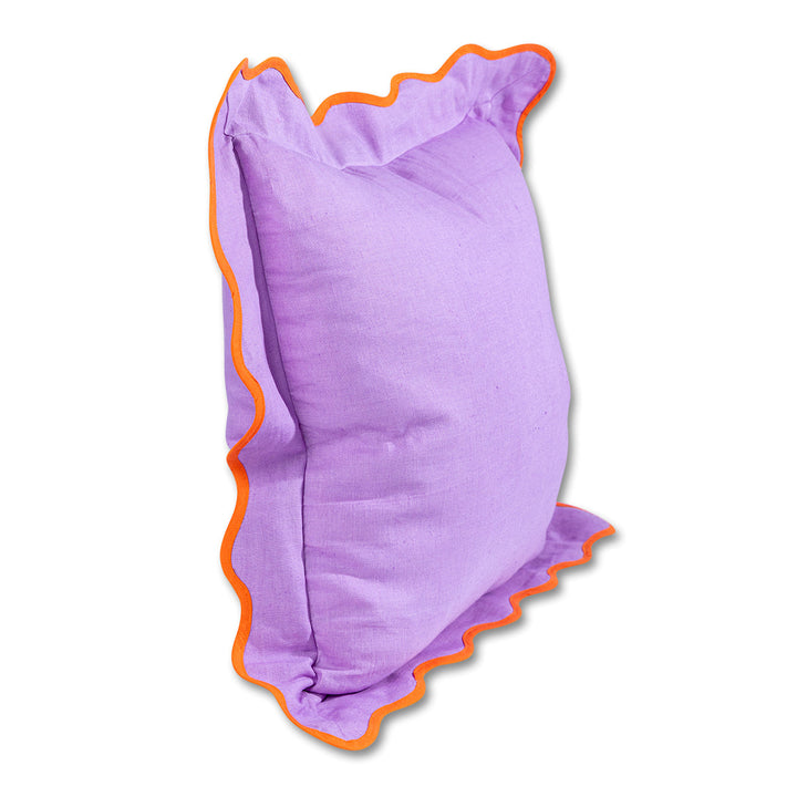Darcy Linen Pillow - Lilac + Orange - Case Only