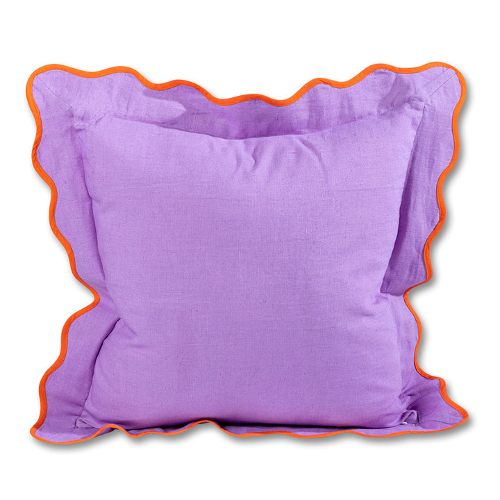 Darcy Linen Pillow - Lilac + Orange - Case Only