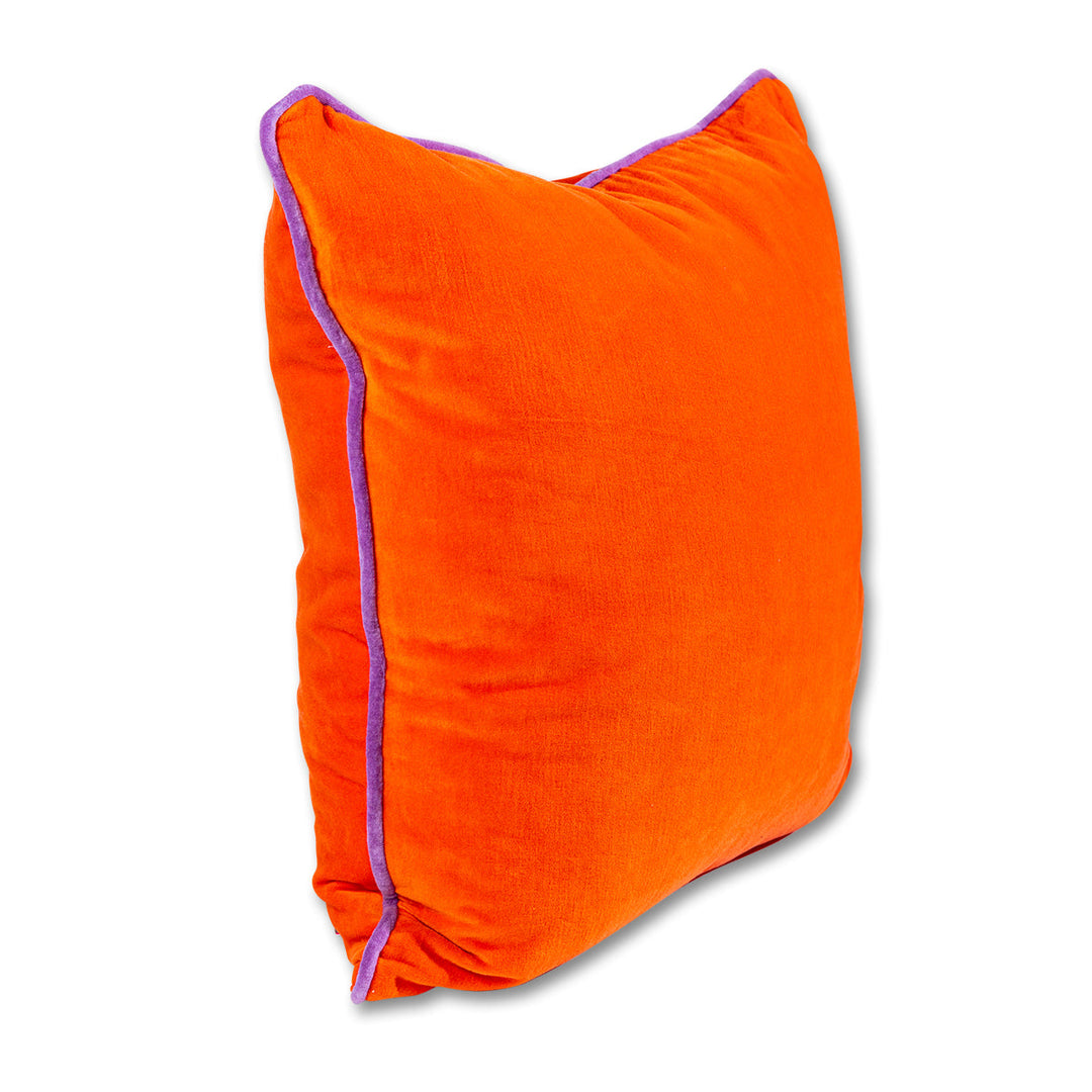 Charliss Velvet Pillow - Orange + Lilac - Case Only
