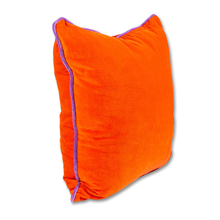 Charliss Velvet Pillow - Orange + Lilac - Case Only
