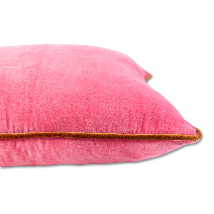 Charliss Velvet Pillow - Light Pink + Rust - Case only