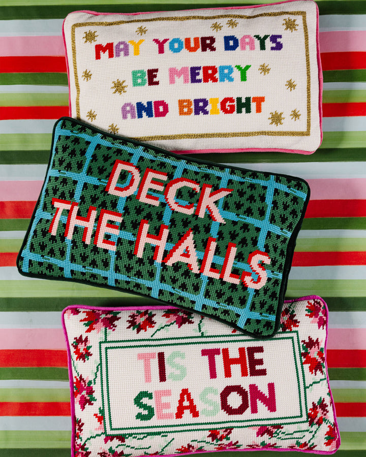 Deck the Halls Needlepoint Pillow