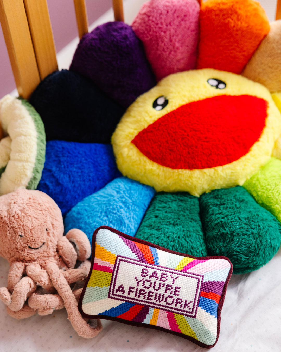 Firework Mini Needlepoint Pillow