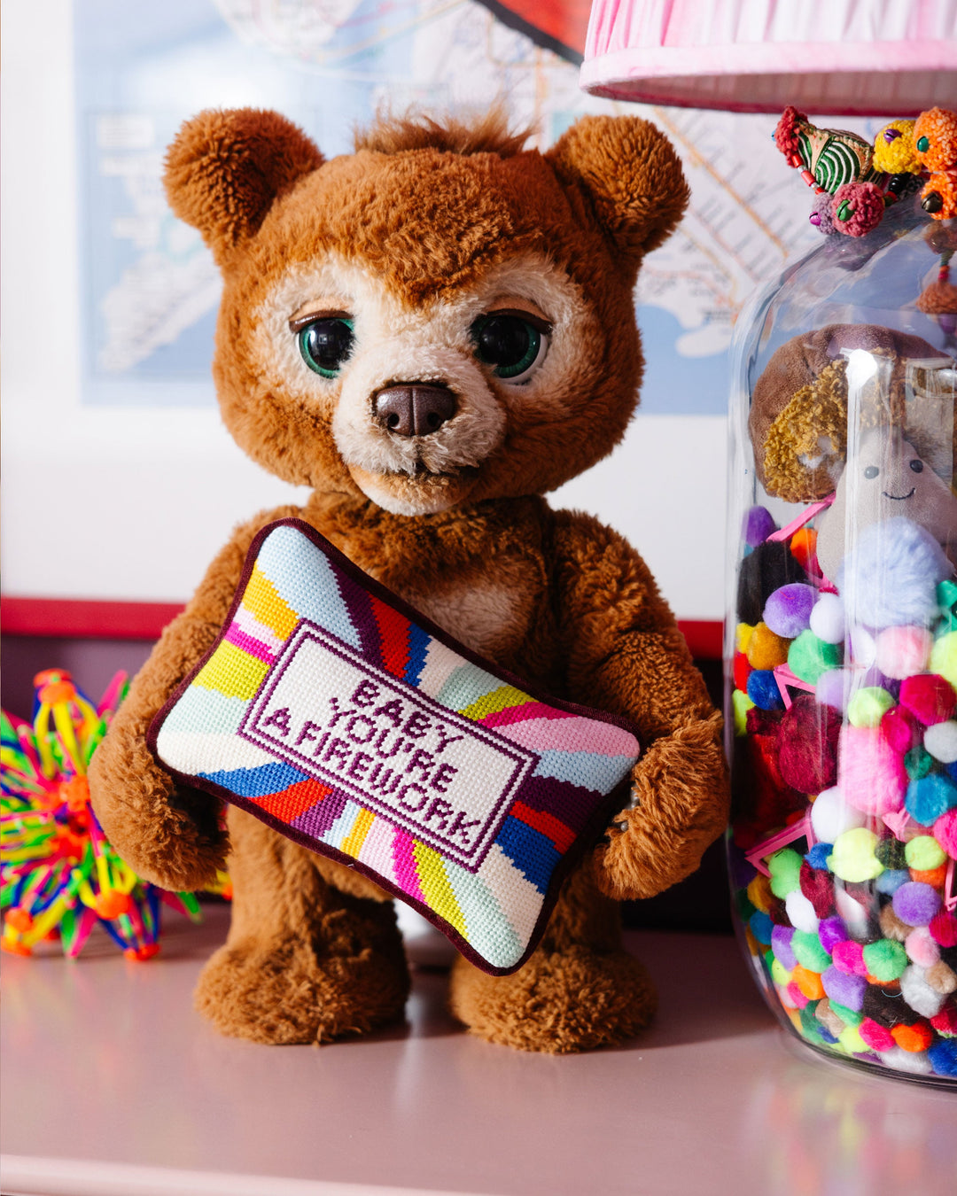 Firework Mini Needlepoint Pillow