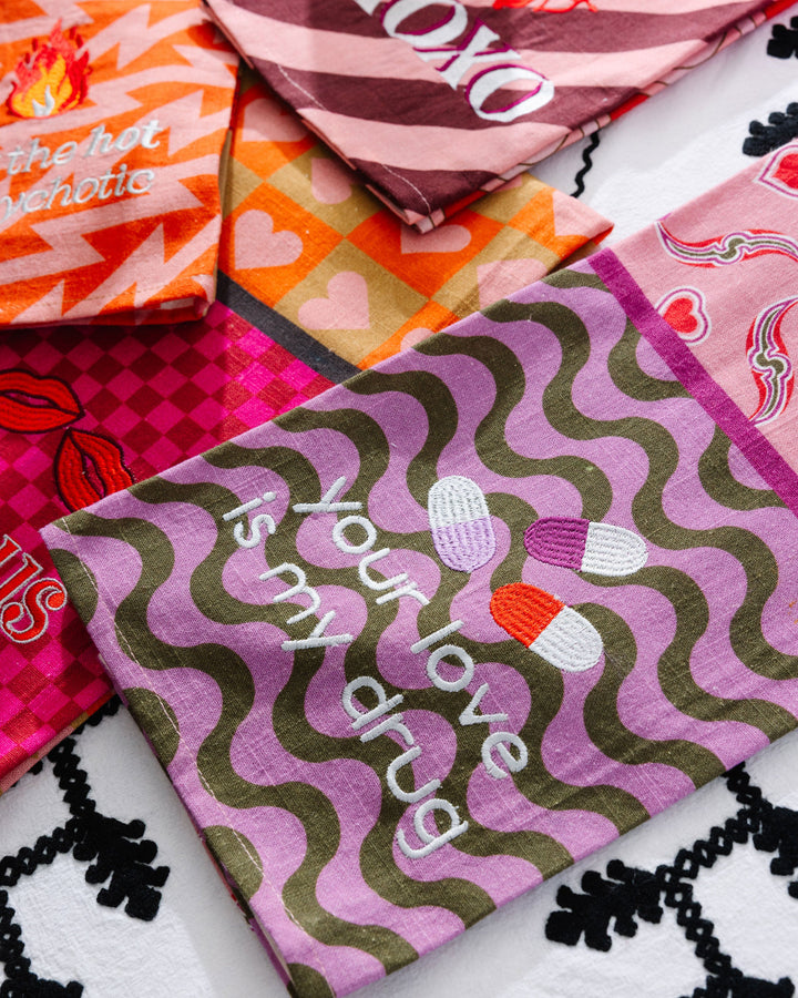 Love is a Drug Dish Towel