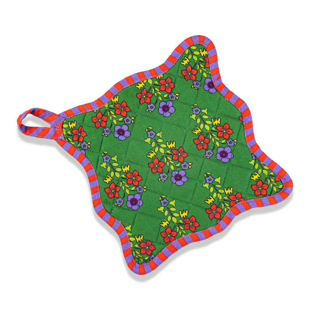 Green Pot Holder & Oven Mitt