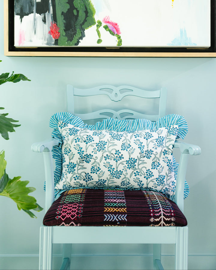 Ruffle Lumbar Pillow - Sanibel - Case Only