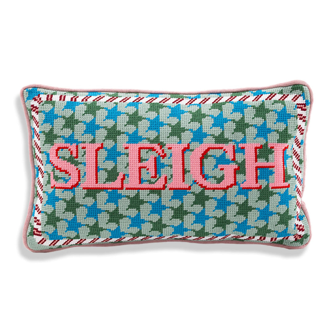 Sleigh Needlepoint Pillow