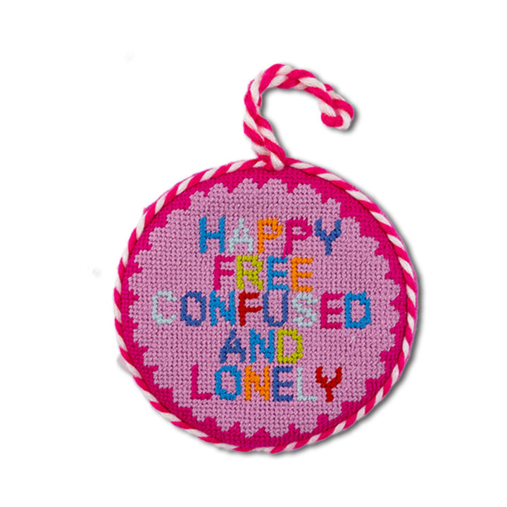 Needlepoint Ornament - Happy & Free