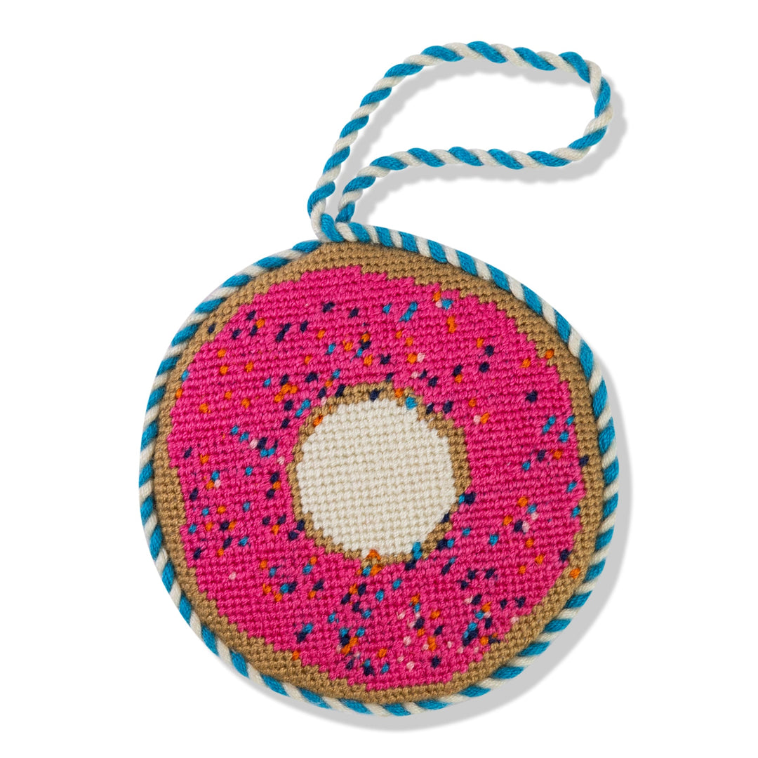 Needlepoint Icon Ornament - Donut