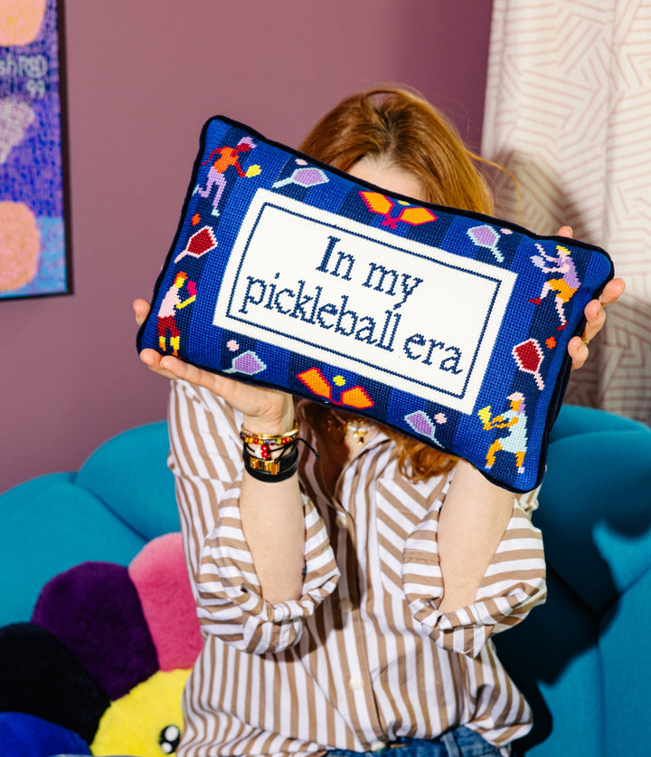 Pickleball Era Needlepoint Pillow