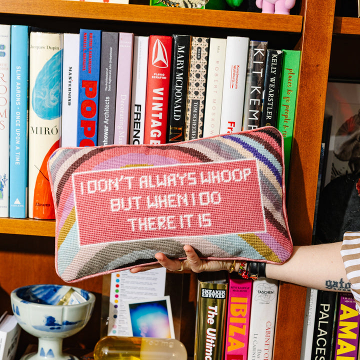 Whoop There It Is Needlepoint Pillow