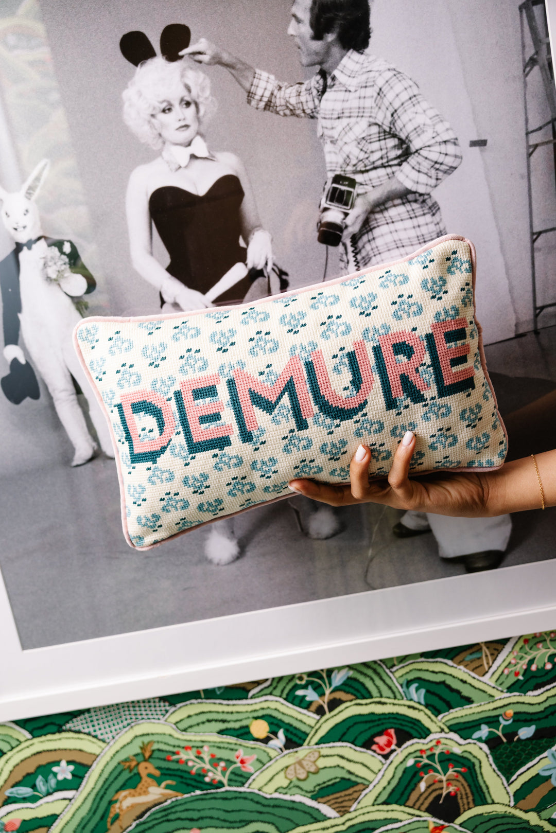 Demure Needlepoint Pillow