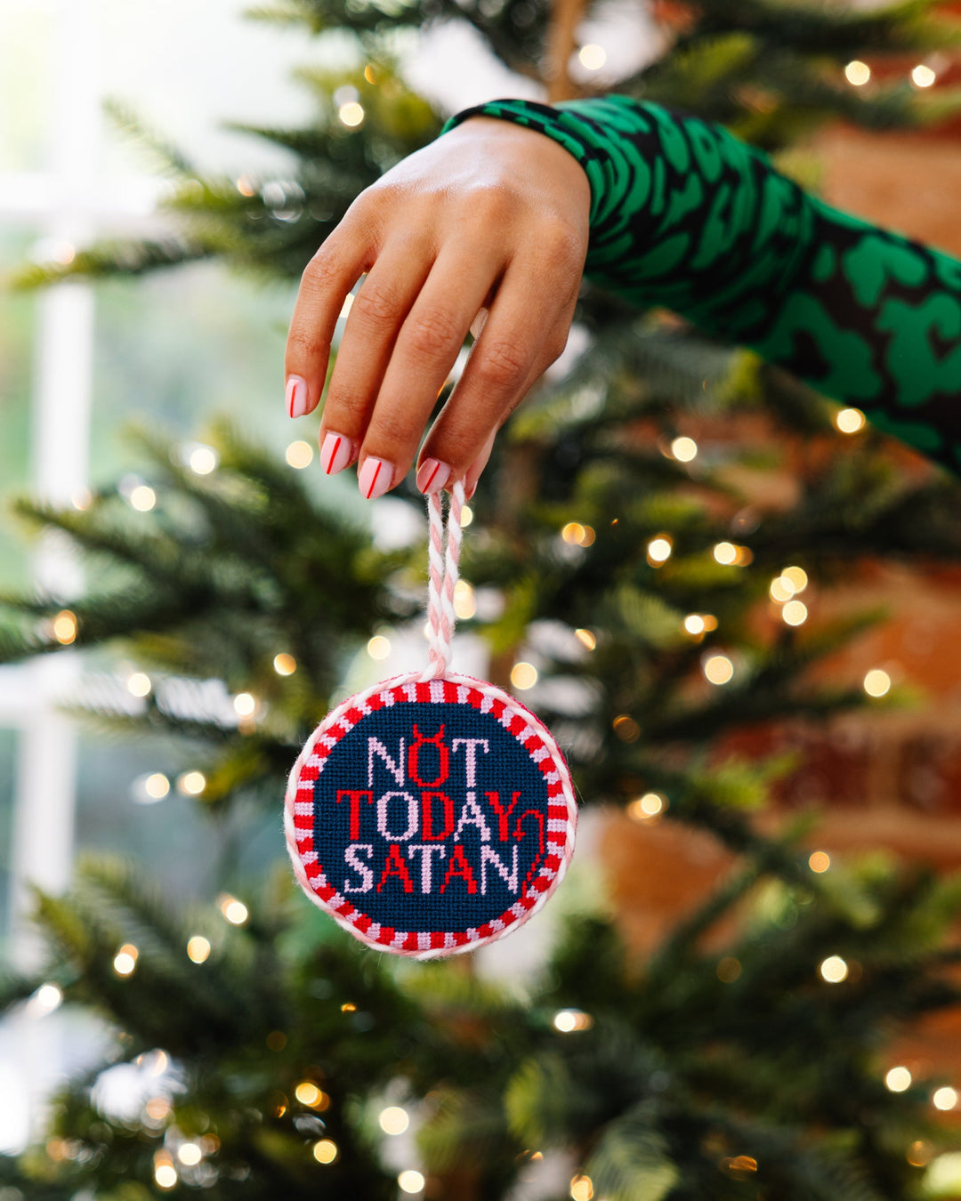 Needlepoint Ornament - Not Today Satan