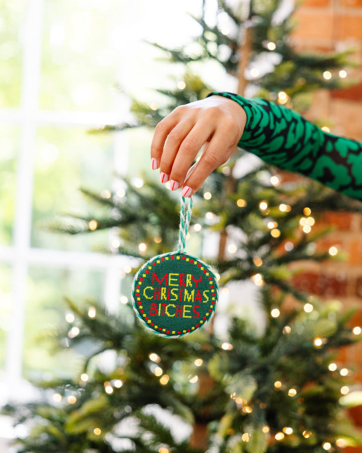 Needlepoint Ornament - Merry Christmas Bitches