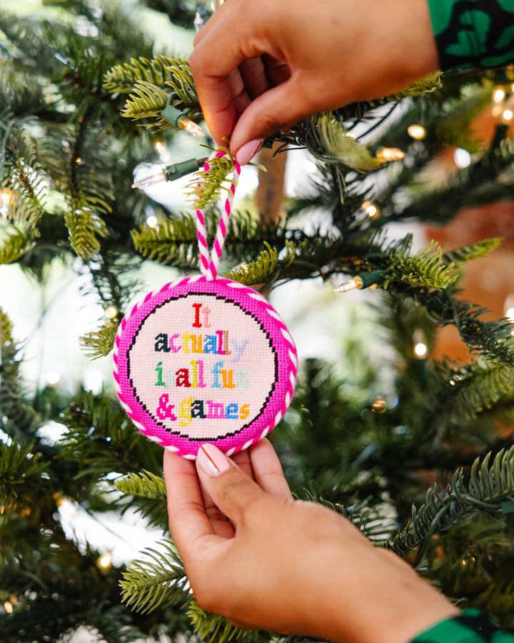 Needlepoint Ornament - Fun & Games