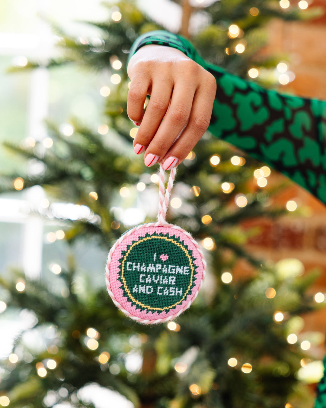 Needlepoint Ornament - Caviar Cash