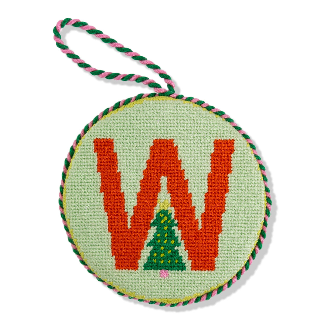Needlepoint Monogram Ornament - W
