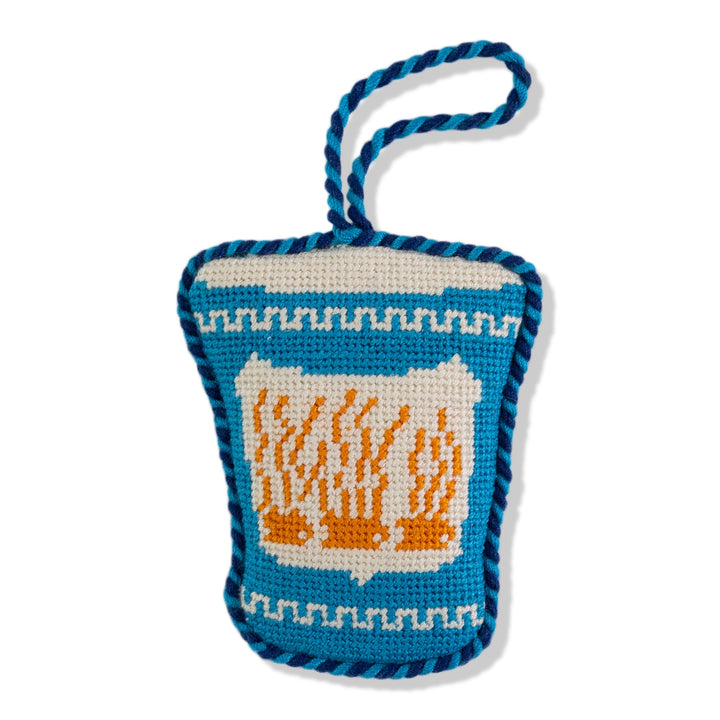 Needlepoint Icon Ornament - Coffee Cup