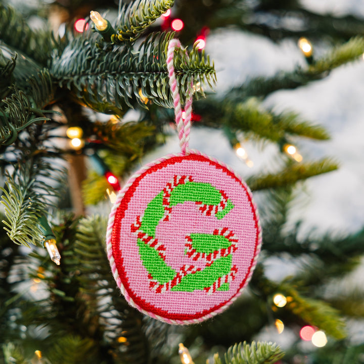 Needlepoint Monogram Ornament - G