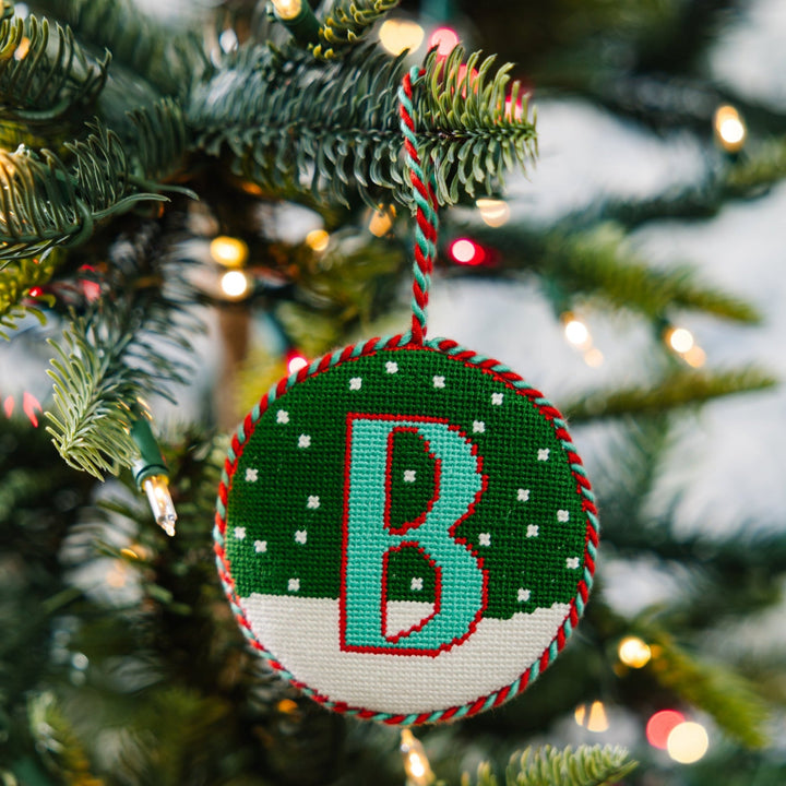 Needlepoint Monogram Ornament - B
