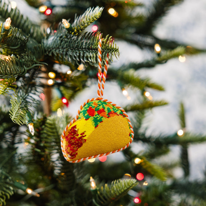 Needlepoint Icon Ornament - Taco