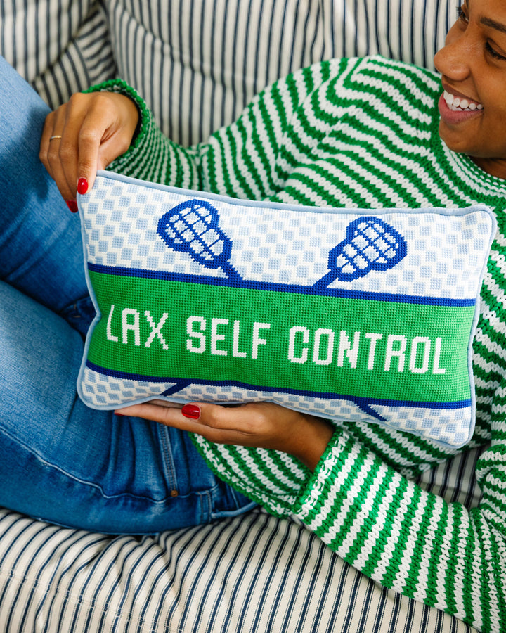 Lax Self Control Needlepoint Pillow
