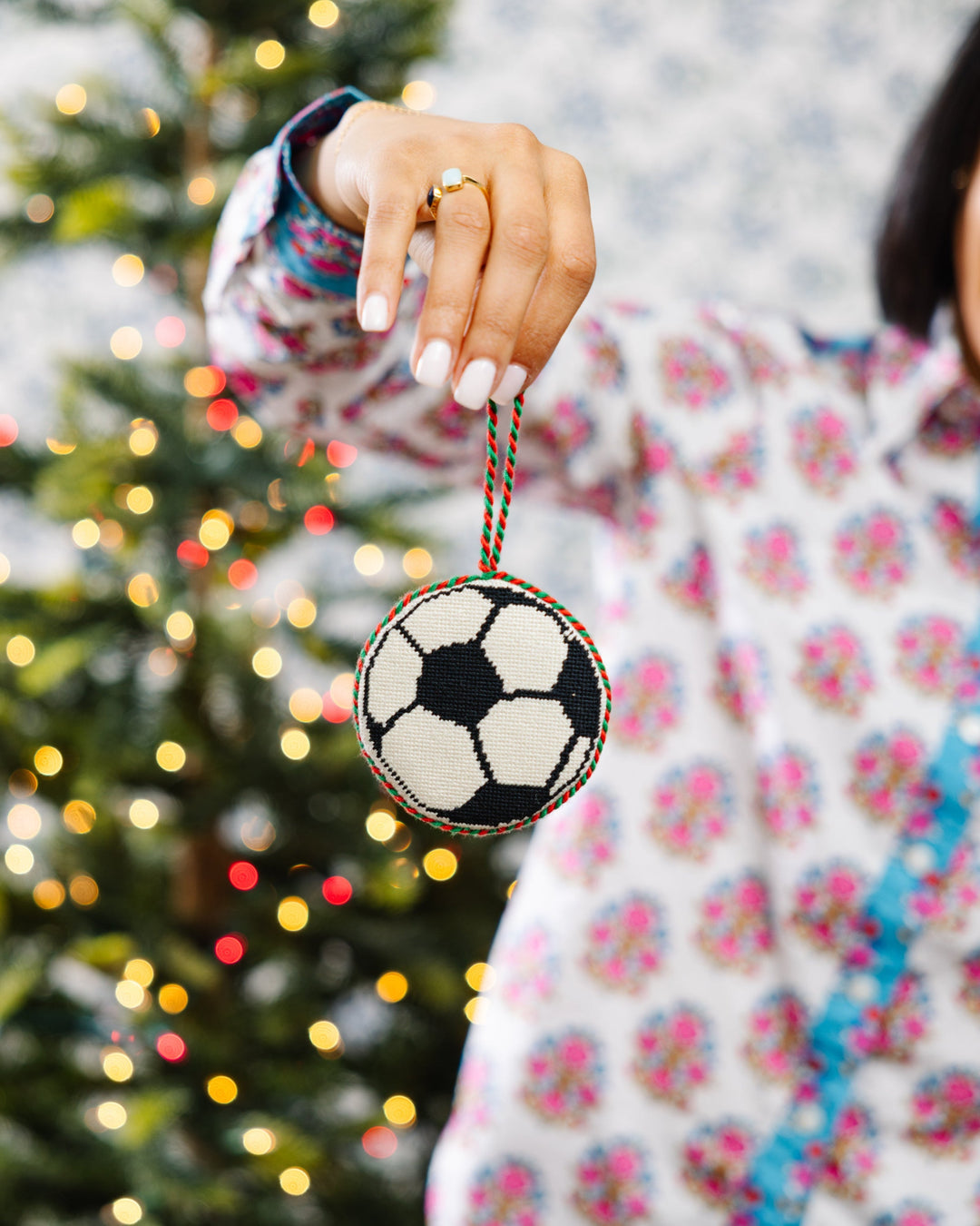 Needlepoint Icon Ornament - Soccer Ball