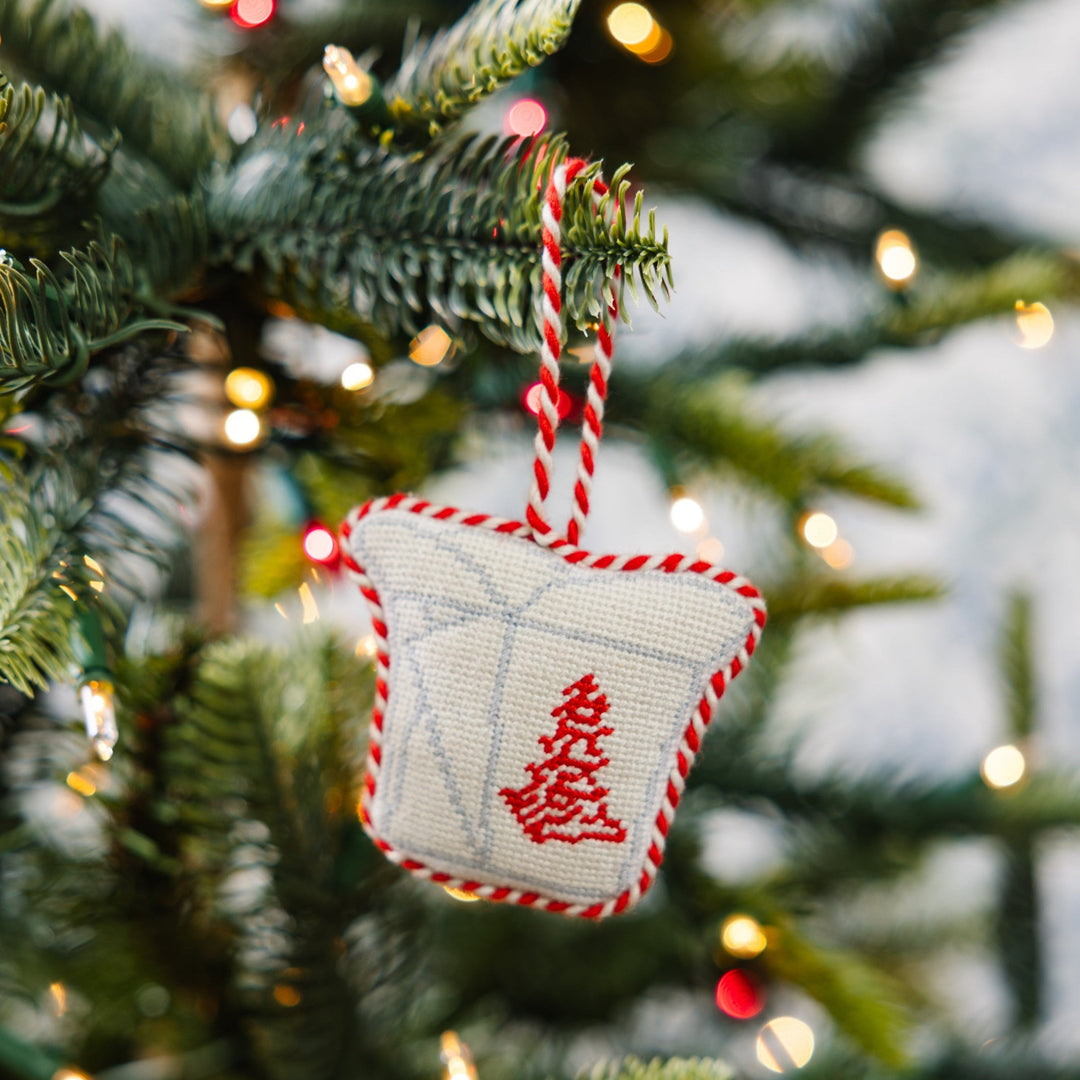 Needlepoint Icon Ornament - Chinese Takeout Box