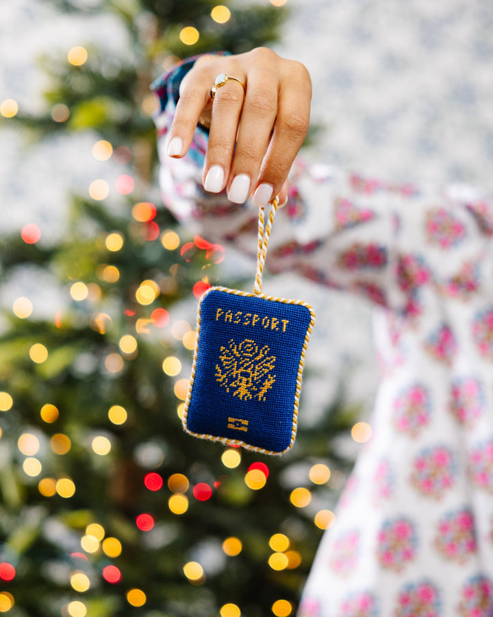 Needlepoint Icon Ornament - Passport