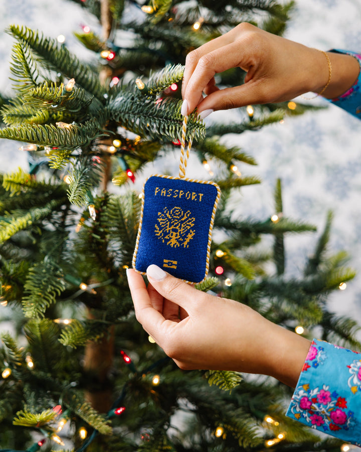 Needlepoint Icon Ornament - Passport