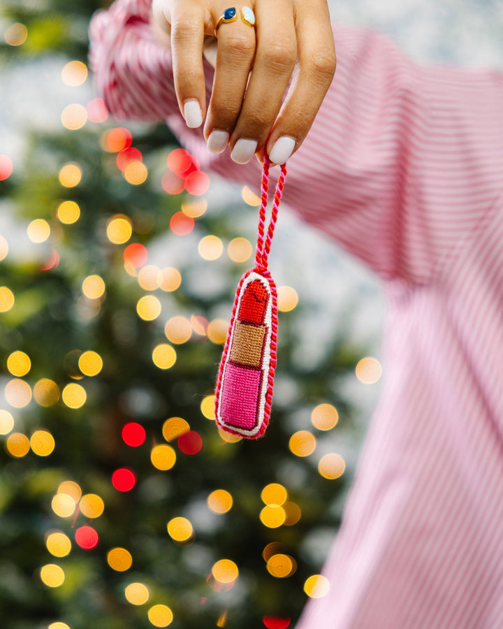 Needlepoint Icon Ornament - Lipstick