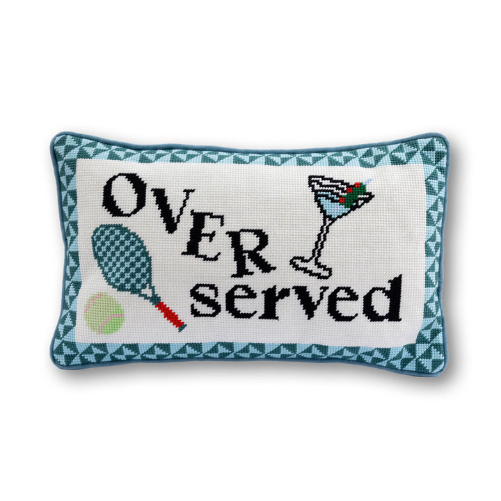 Overserved Needlepoint Pillow