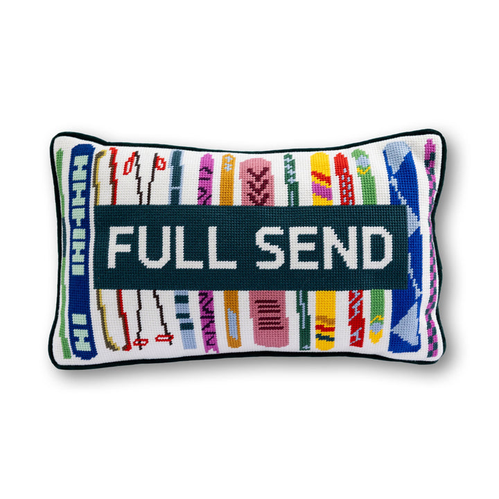 Full Send Needlepoint Pillow