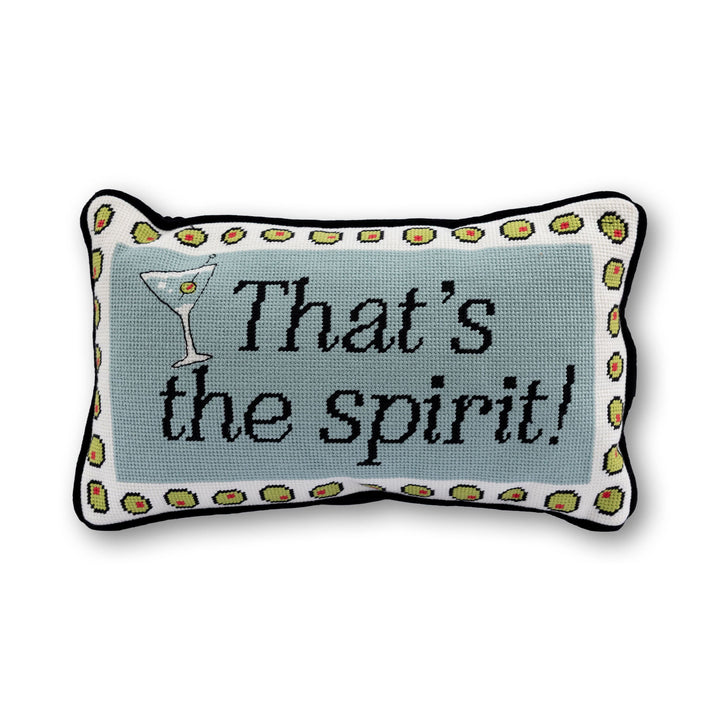 That's The Spirit Needlepoint Pillow