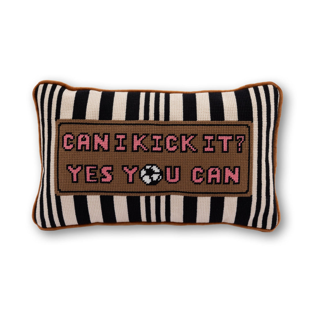 Can I Kick It Needlepoint Pillow