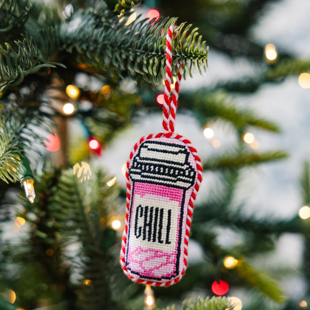 Needlepoint Icon Ornament - Chill Pill