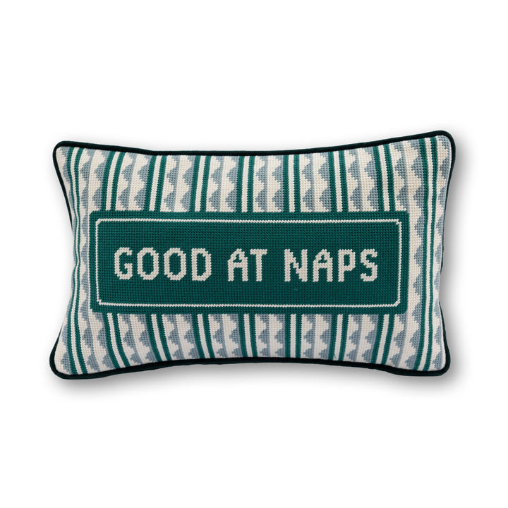 Good at Naps Needlepoint Pillow