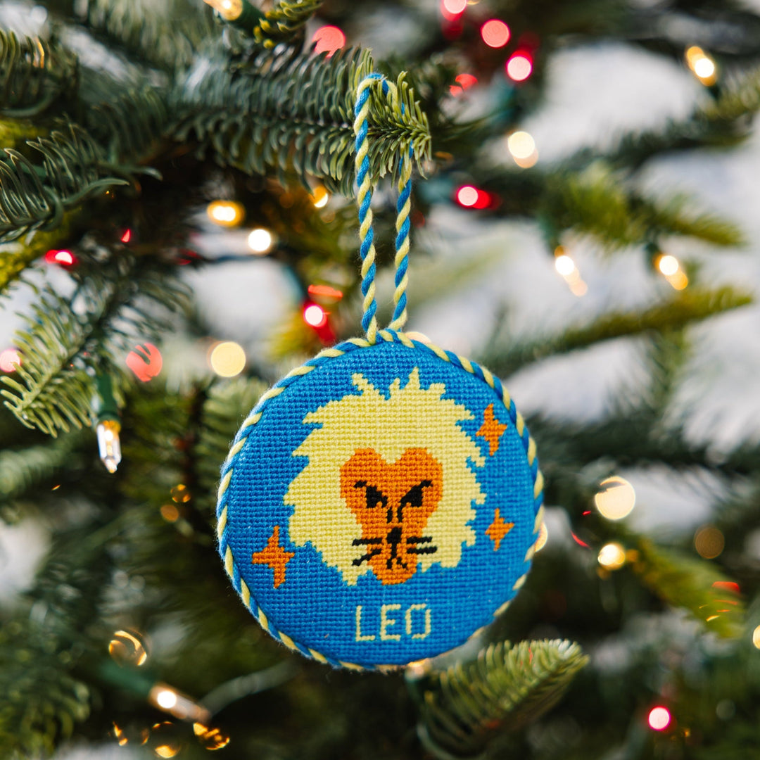 Needlepoint Zodiac Ornament - Leo