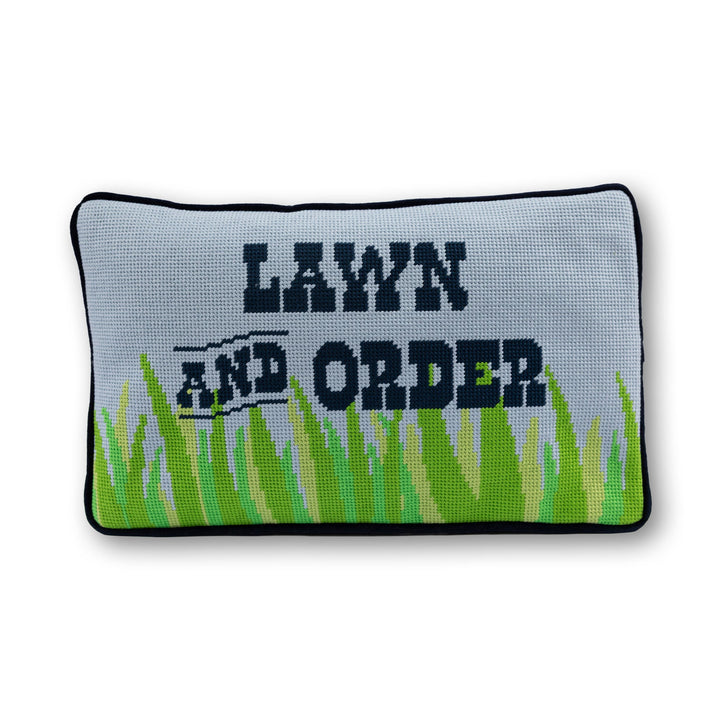 Lawn & Order Needlepoint Pillow