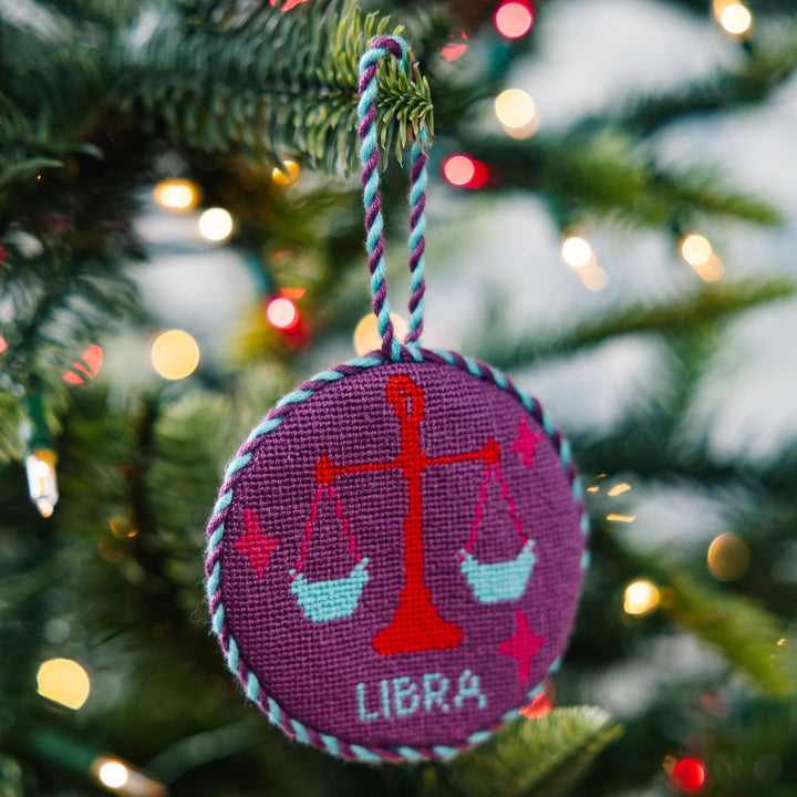 Needlepoint Zodiac Ornament - Libra