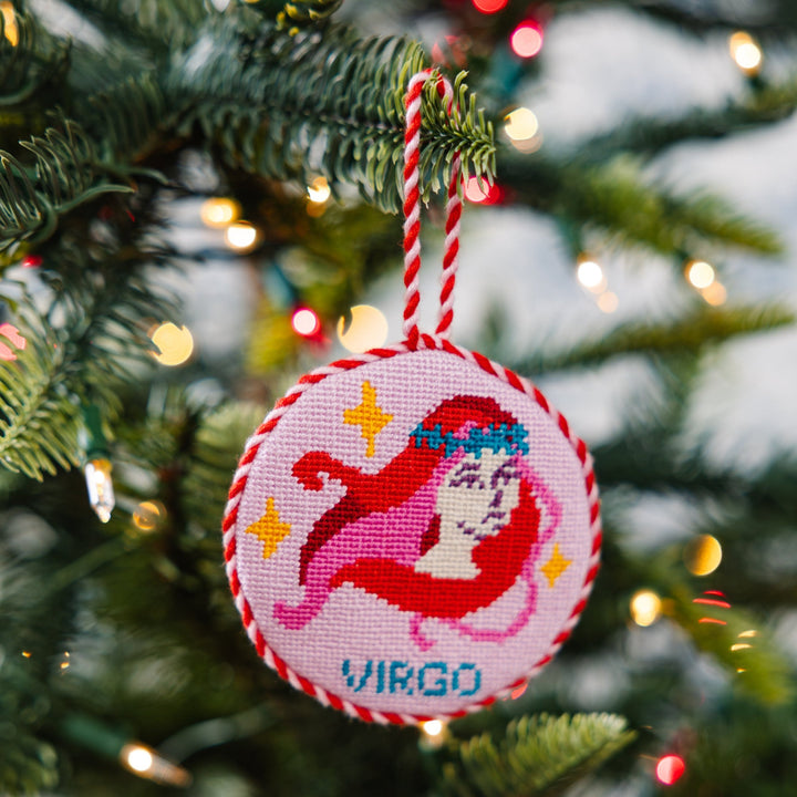 Needlepoint Zodiac Ornament - Virgo