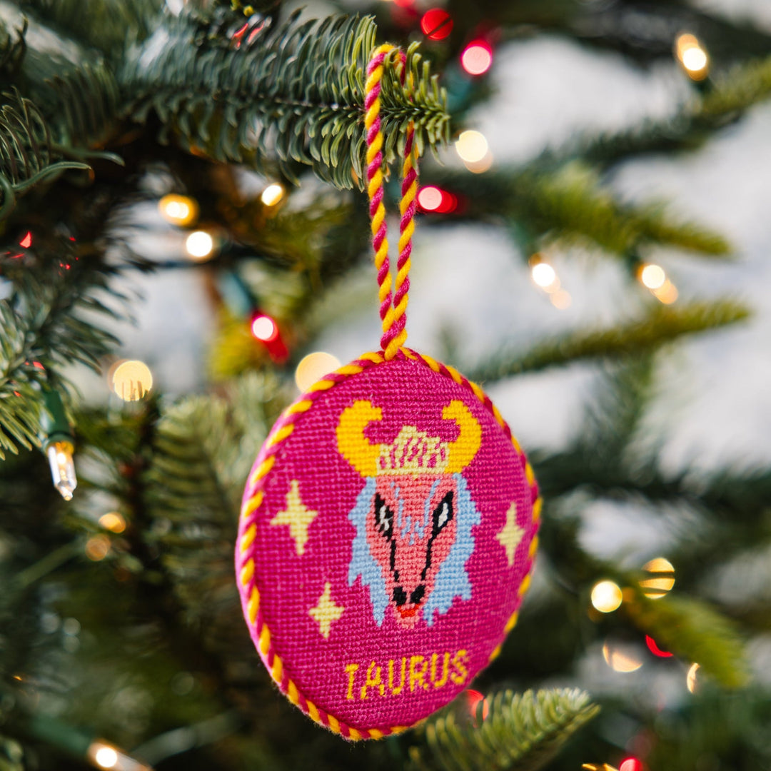 Needlepoint Zodiac Ornament - Taurus